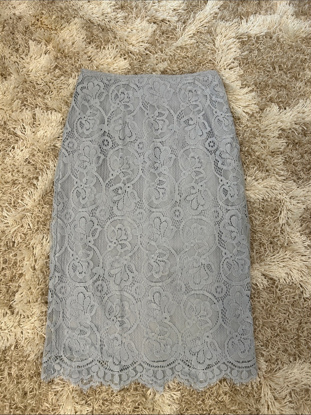 Dainty Jewells Light Blue Lace Midi Skirt XS